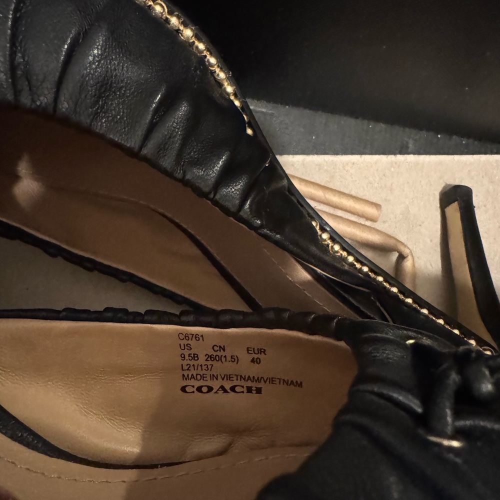 Coach Black Stiletto Heels with Studded Detail